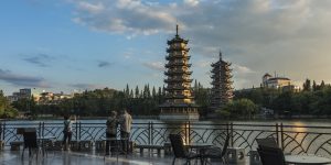 sun-and-moon-twin-pagodas-in-downtown-guilin-under-the-blue-sky