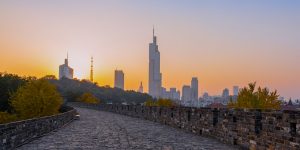 a-sunset-photo-taken-at-zhonghua-gate-of-the-city-wall-of-nanjing